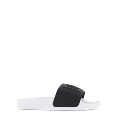 Shop Dolce & Gabbana Black Logo Sandal