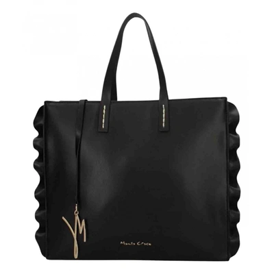 Pre-owned Manila Grace Leather Tote In Black