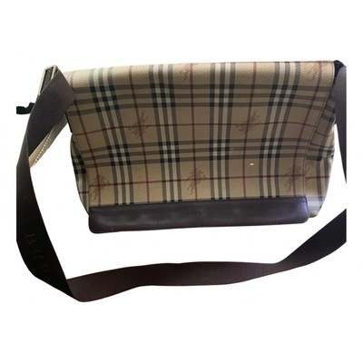 Pre-owned Burberry Cloth Satchel In Beige