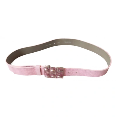 Pre-owned Roberto Cavalli Leather Belt In Pink