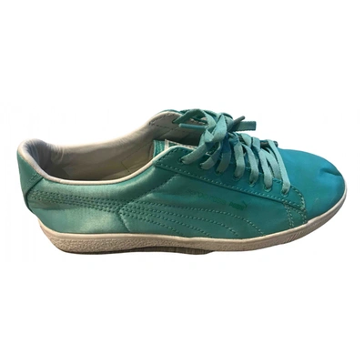 Pre-owned Sergio Rossi Cloth Low Trainers In Green