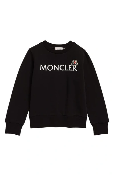Shop Moncler Kids' Logo Patch Sweatshirt In 999 Black
