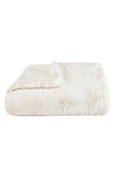 Shop Vera Wang Lapin Faux Fur Throw Blanket In Snow