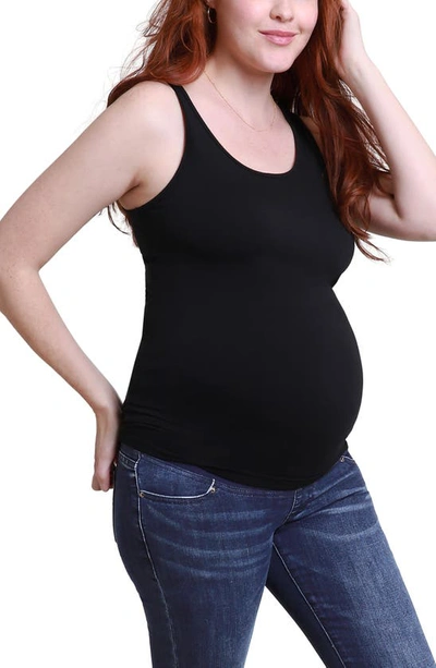 Shop Ingrid & Isabelr Maternity Scoop Neck Tank In Black