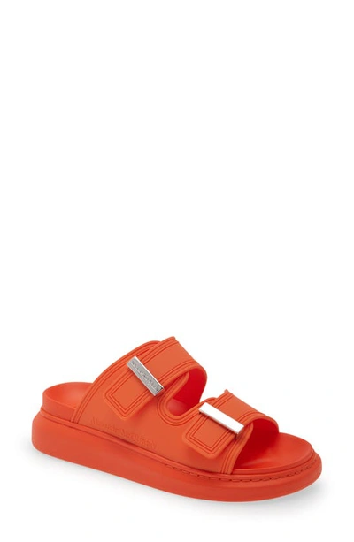 Shop Alexander Mcqueen Oversize Slide Sandal In Orange