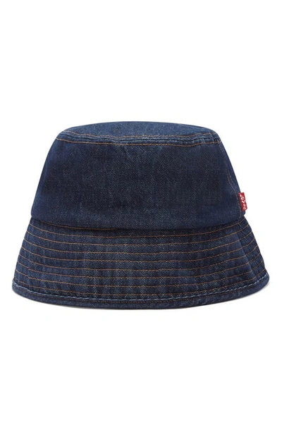 Shop Levi's Denim Bucket Hat In Navy Blue