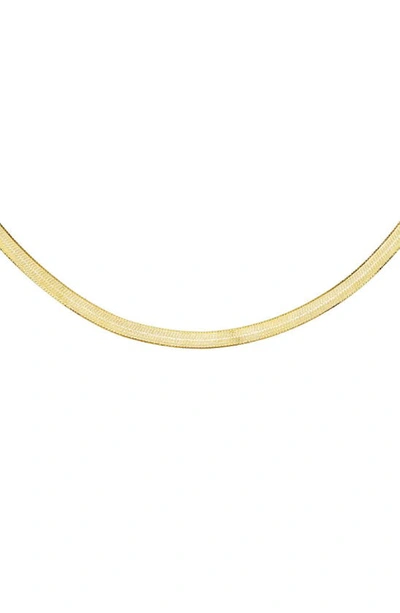 Shop Adinas Jewels Herringbone Necklace In Gold