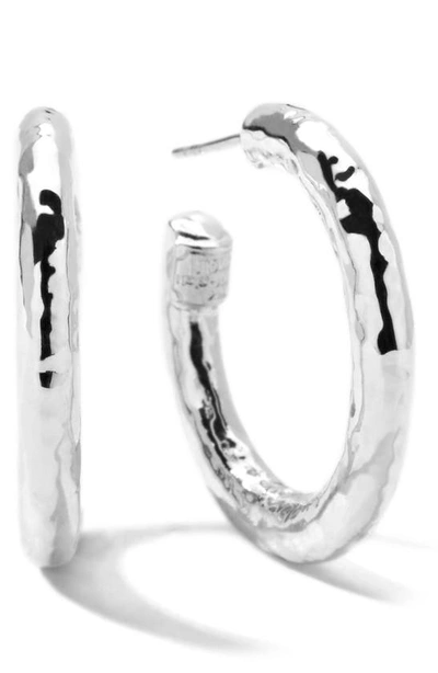 Shop Ippolita Glamazon Hoop Earrings In Sterling Silver