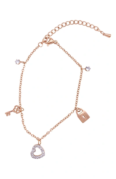 Shop Adornia 14k Rose Gold Vermeil Water Resistant Charm Bracelet In Pink