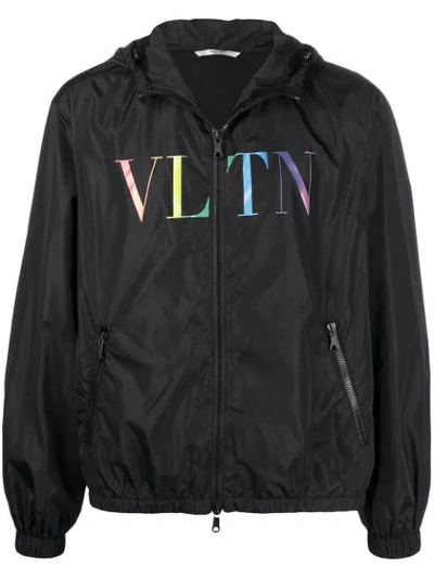 Valentino Vltn Multicolor Windbreaker In Black Nylon | ModeSens