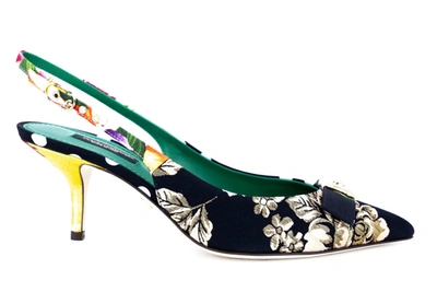Shop Dolce & Gabbana Dual-print Slingback Pumps In Multicolor