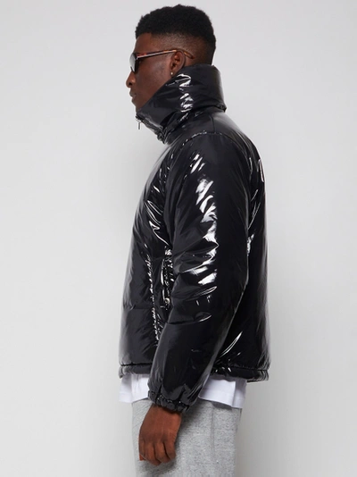 Shop Acne Studios Shiny Puffer Jacket Black