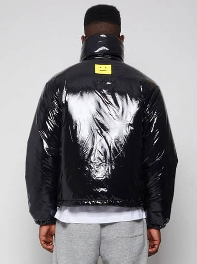 Shop Acne Studios Shiny Puffer Jacket Black