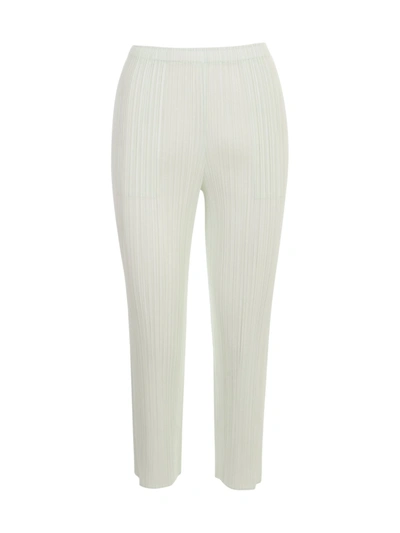 Shop Issey Miyake Pleats Please By  Pleated Cropped Pants In White
