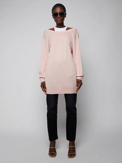 Shop Alexander Wang T Bi-layer Knit Jumper Dress Light Peach