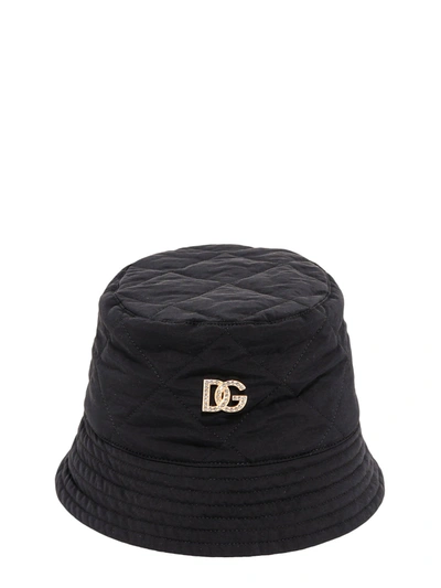Shop Dolce & Gabbana Dg Crystal Embellished Bucket Hat In Black