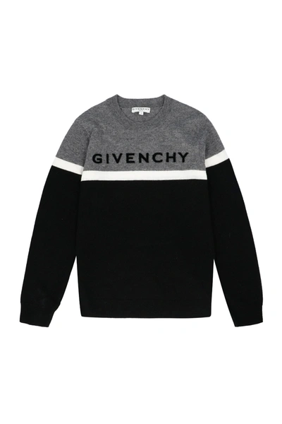 Shop Givenchy Kids Logo Embroidered Knit Jumper In Multi