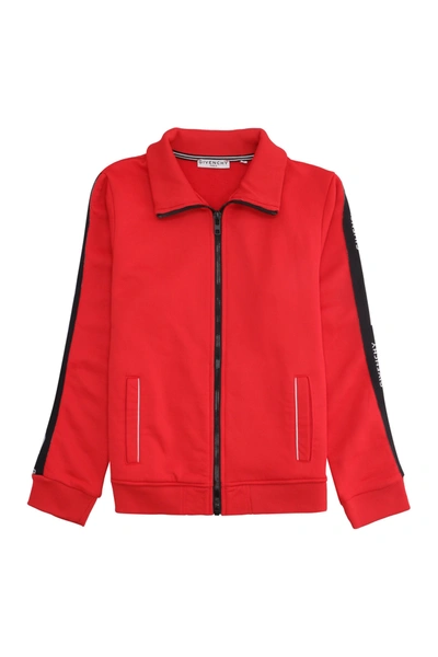 Shop Givenchy Kids Logo Tape Zipped Track Jacket In Red