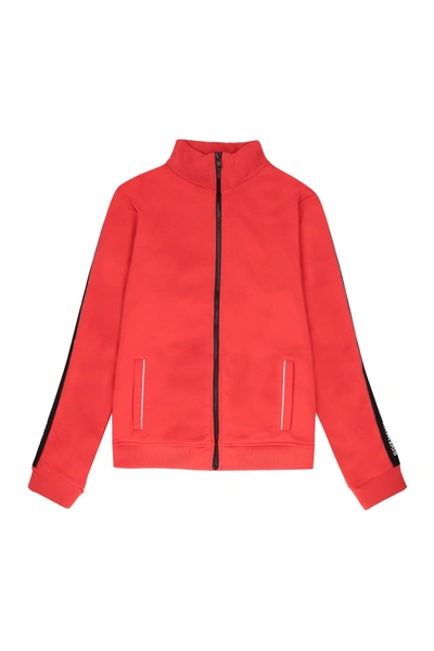 Shop Givenchy Kids Logo Tape Zipped Track Jacket In Red