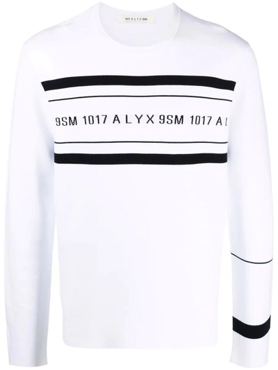 Shop Alyx White Logo-print Crew Neck Sweatshirt