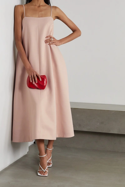 Shop Huishan Zhang Malvina Duchesse Midi Dress In Pink