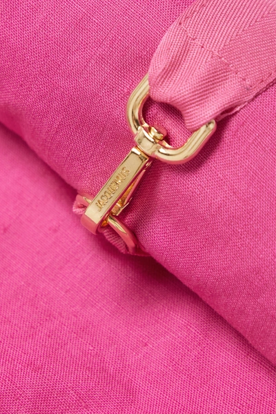 Shop Jacquemus Terra Layered Linen Maxi Skirt In Pink