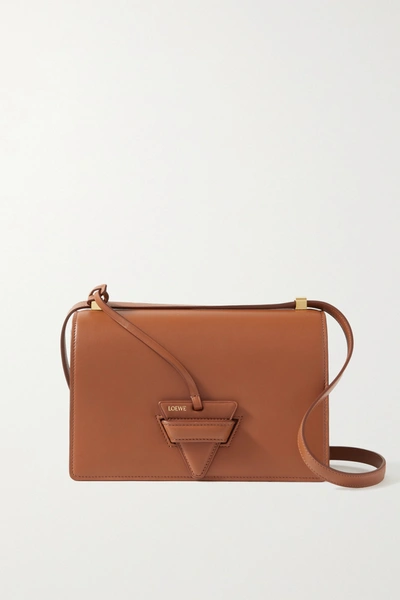 Shop Loewe Barcelona Leather Shoulder Bag In Orange