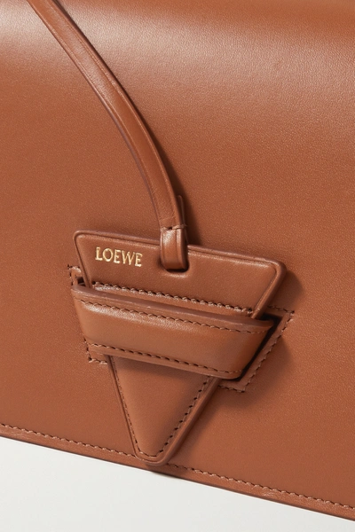 Shop Loewe Barcelona Leather Shoulder Bag In Orange