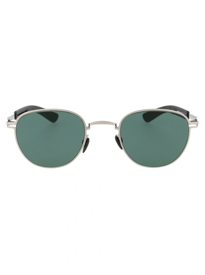 Shop Mykita Round Frame Sunglasses In Silver