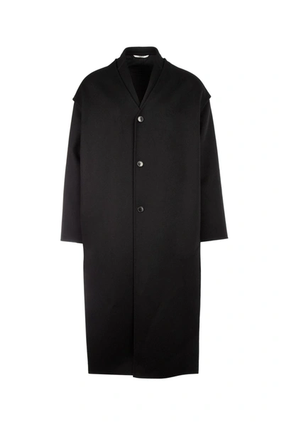Shop Valentino Layered Oversized Coat In Black