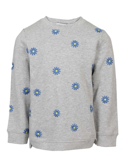 Shop Stella Mccartney Floral Embroidery Sweatshirt In Light Grey