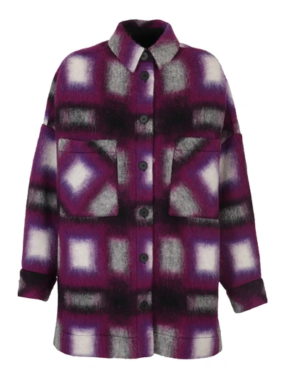 Shop Iro Harvel Short Coat In Purple