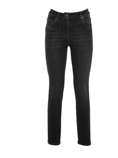 Shop Brunello Cucinelli Skinny High-waist Jeans In Black