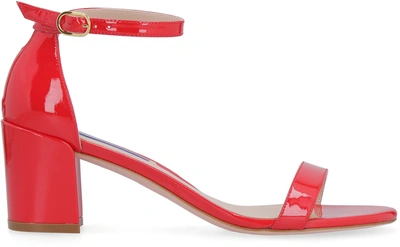 Shop Stuart Weitzman Simple Strapped Sandals In Red