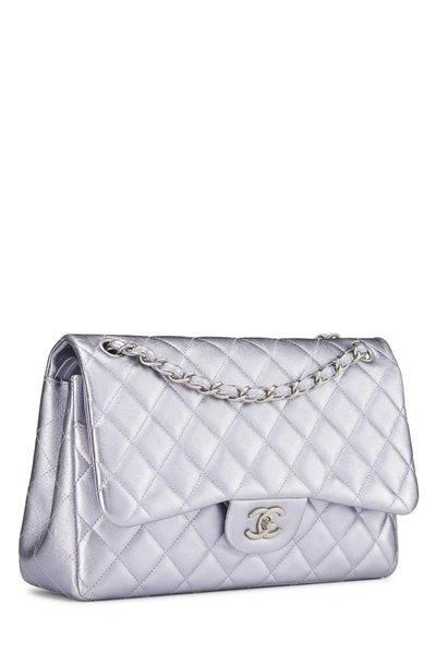 Pre-owned Chanel Metallic Purple Quilted Lambskin New Classic