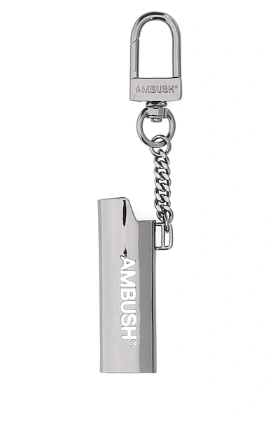 Shop Ambush Logo Lighter Case Keychain In Silver