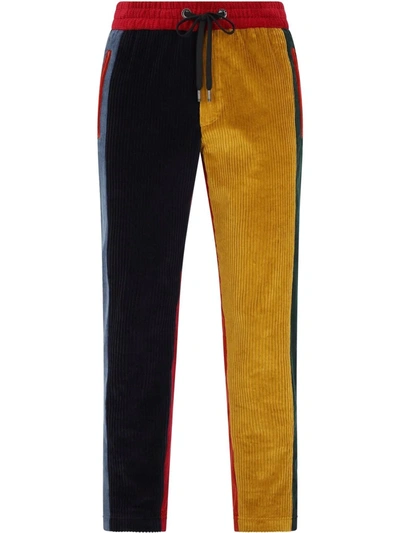 Shop Dolce & Gabbana Colour-block Drawstring Trousers In Black