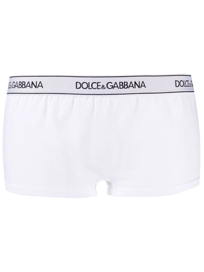 Shop Dolce & Gabbana Elasticated Waistband Boxers In White