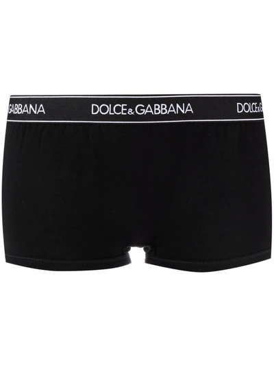 Shop Dolce & Gabbana Elasticated Waistband Boxers In Black