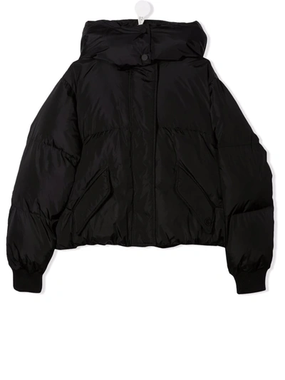 Mm6 Maison Margiela Teen Padded Bomber Jacket In Black