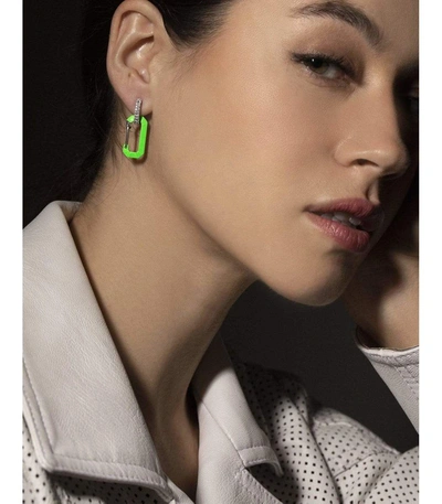 Shop Eéra Small Neon Green Chiara Earring In Whtgold