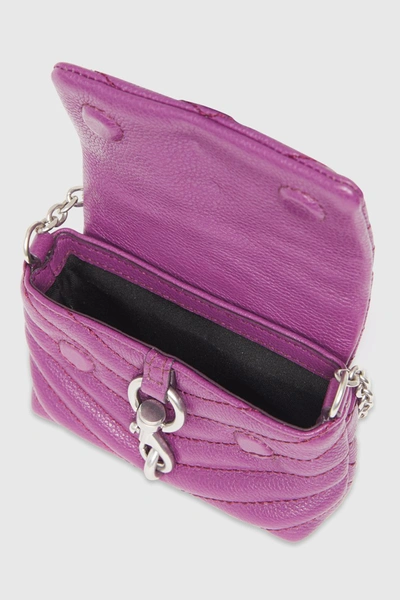 Shop Rebecca Minkoff Edie Quilted Micro Crossbody In Viola