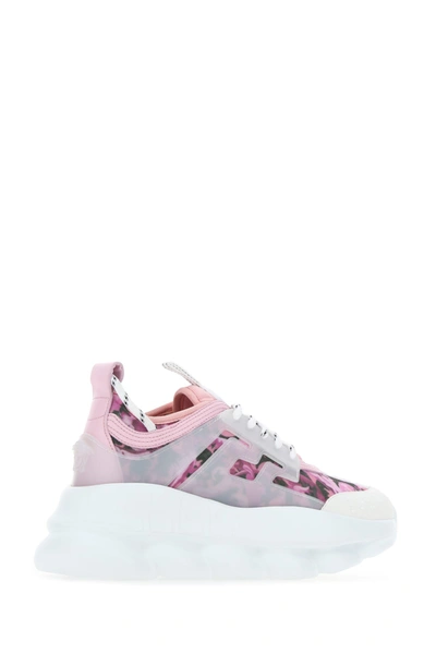 Shop Versace Multicolor Fabric And Leather Chain Reaction Sneakers  Nd  Donna 40