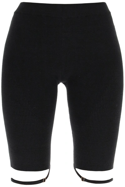Shop Jacquemus Sierra Knitted Bermuda Shorts In Black
