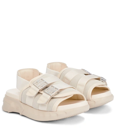 Shop Givenchy Marshmallow Suede And Leather Sandals In White