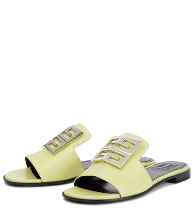 Shop Givenchy 4g Leather Sandals In Yellow