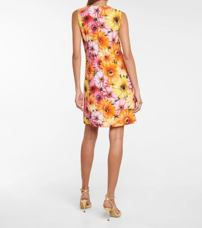 Shop Dolce & Gabbana Floral Minidress In Multicoloured