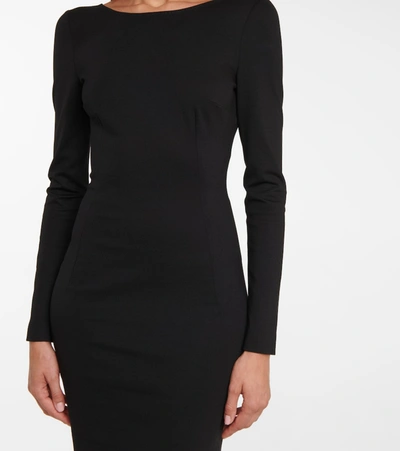 Shop Dolce & Gabbana Open-back Stretch-knit Minidress In Black