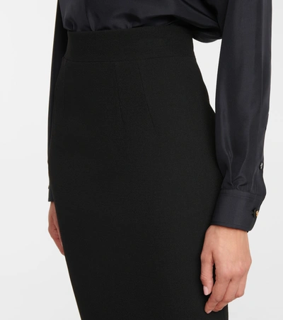 羊毛绉纱铅笔半身裙