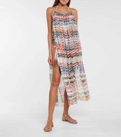 Shop Missoni Zigzag Knit Midi Dress In Multicoloured